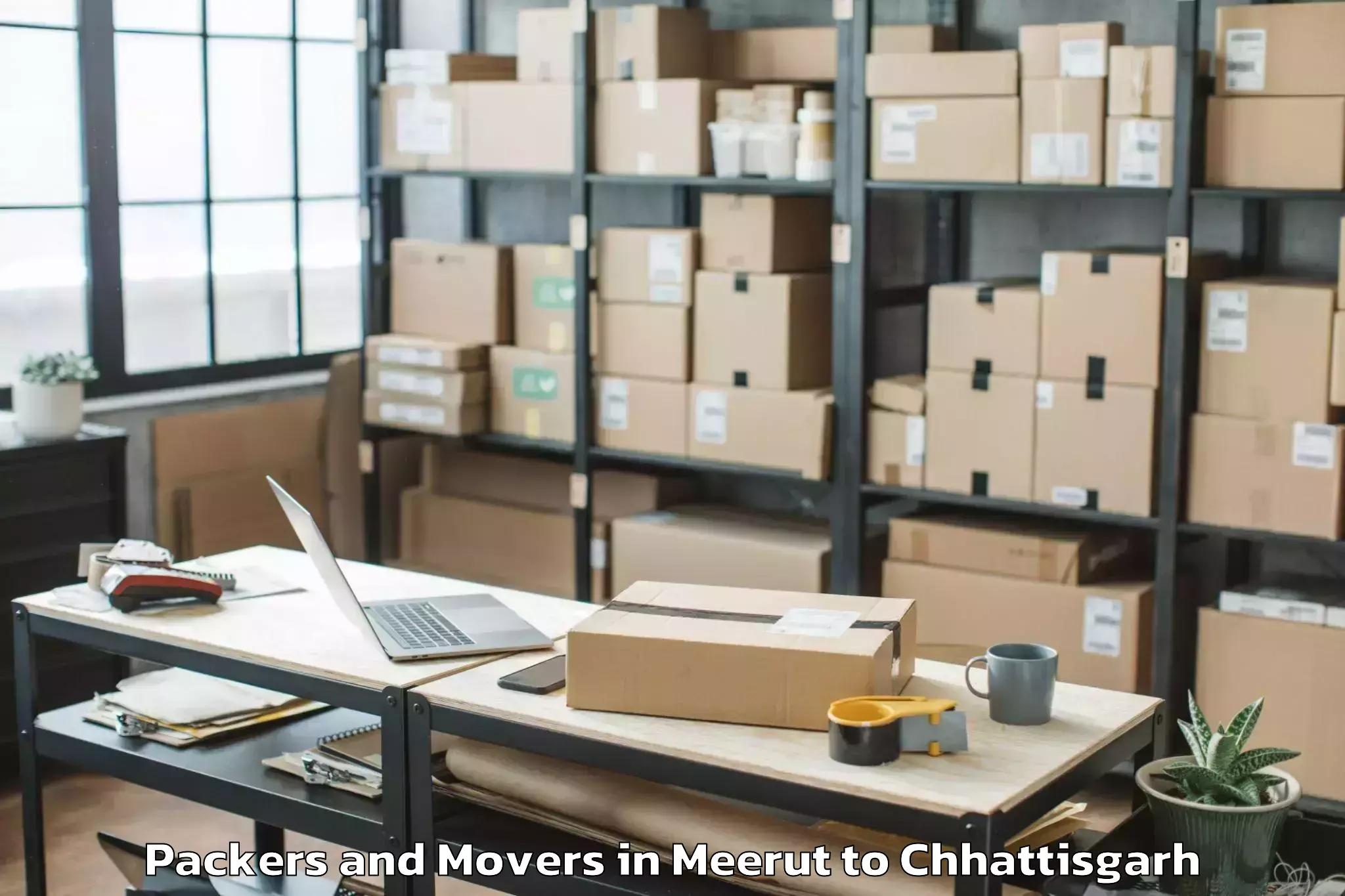 Book Meerut to City Center Mall Raipur Packers And Movers